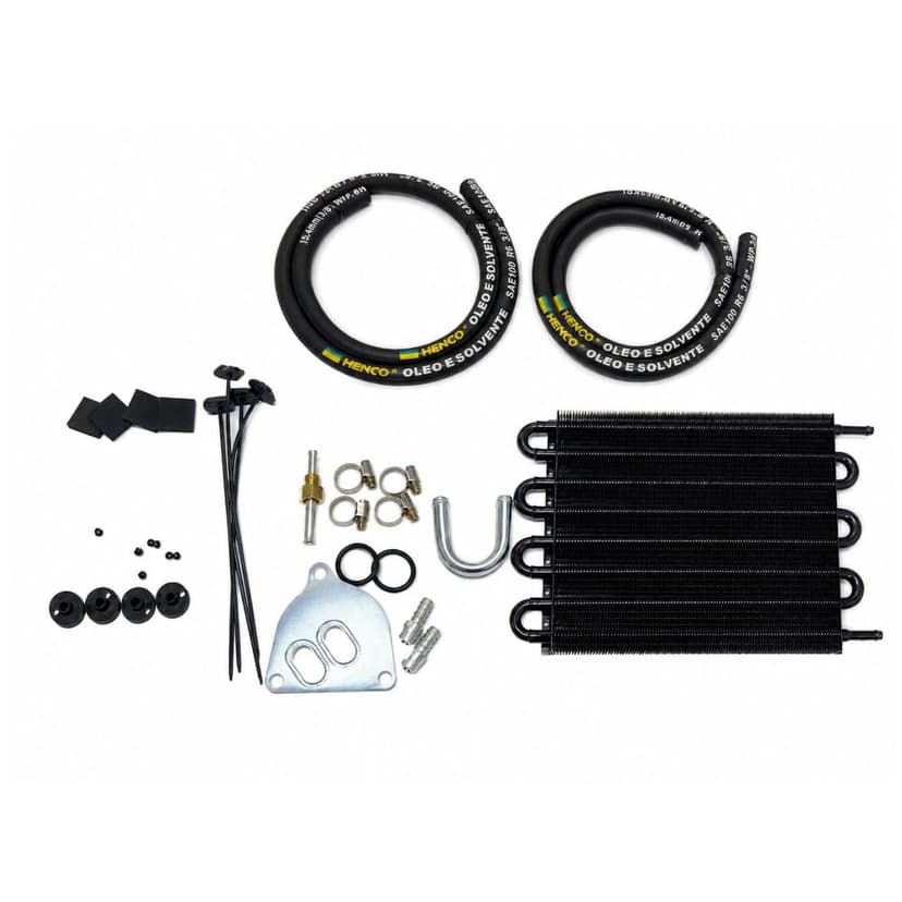 KIT RADIADOR UNIVERSAL 8 TUBOS REFORÇADO COM MANGUEIRAS E FLANGE TF72